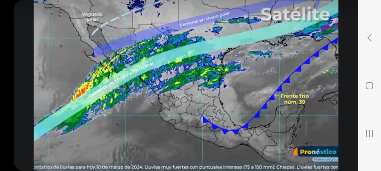 Lluvia Y frio en las próximas horas en Chiapas: CONAGUA