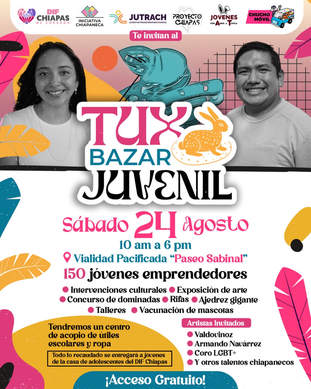 Próximamente «Tux Bazar Juvenil», en Puente de los Conejos, en Tuxtla Gutiérrez