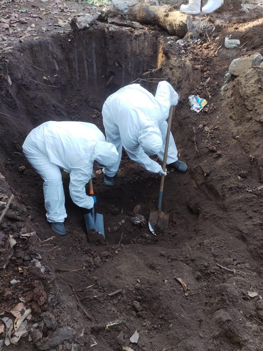 FGE localiza restos de persona desaparecida en fosa clandestina de Suchiate