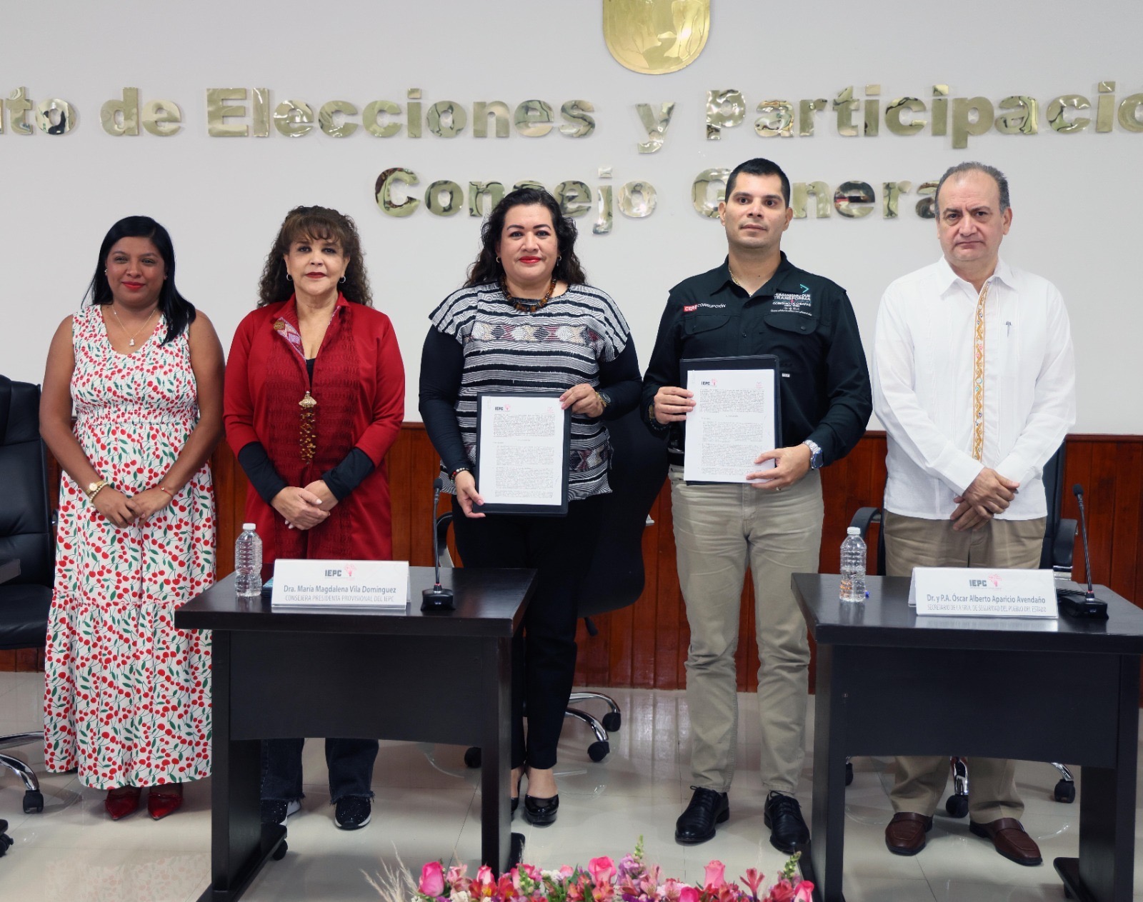 En el marco del Proceso Electivo de Oxchuc, firman convenio IEPC y Secretaría de Seguridad del Pueblo